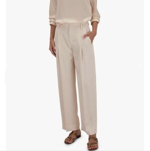 Vince Ivory Satin Wide-Leg Pant